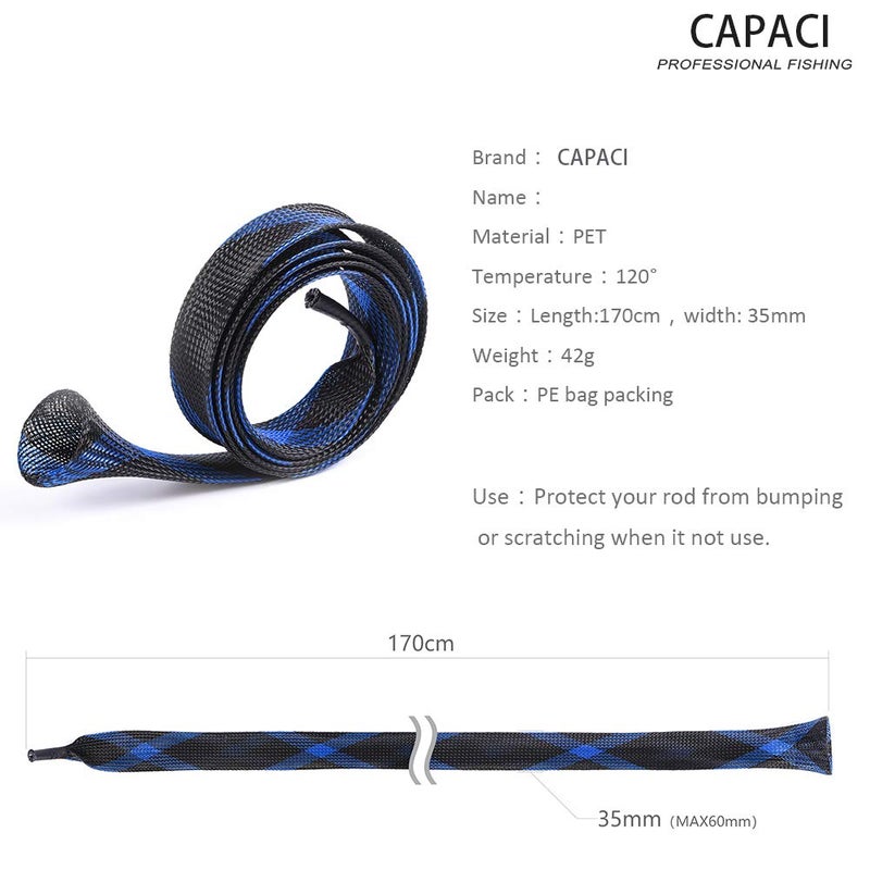 CAPACI Fishing Rod Sleeve Braided Mesh Rod Protector Fishing Rod Sock Cover Pole Glove Tools 10 Pcs (10pcs 10 Color) - Image 2